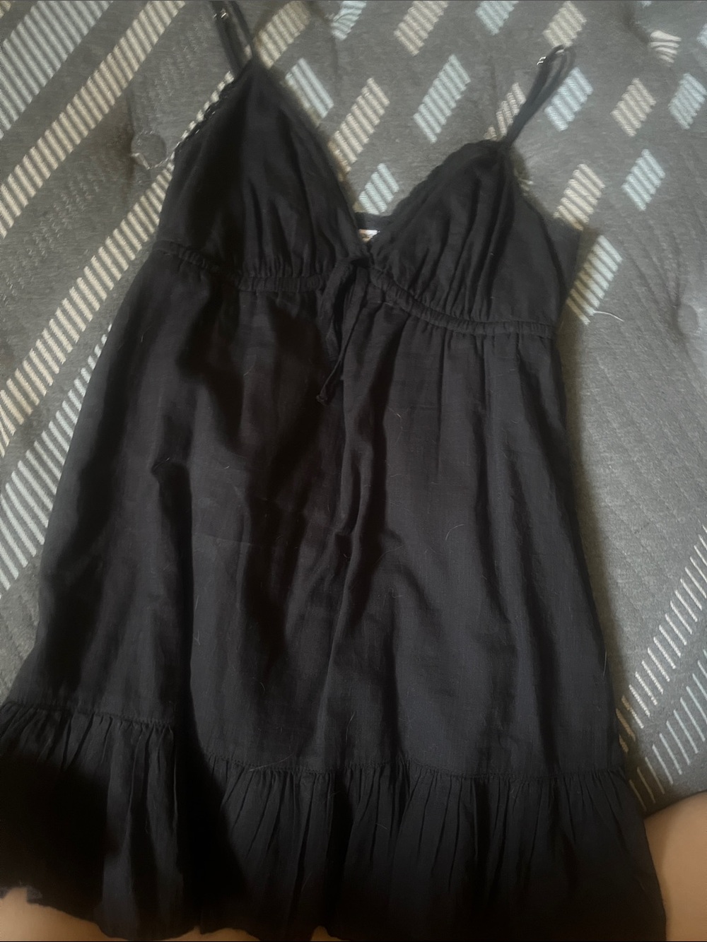 Cotton On Black Spaghetti Strap Ruffle Hem Dress